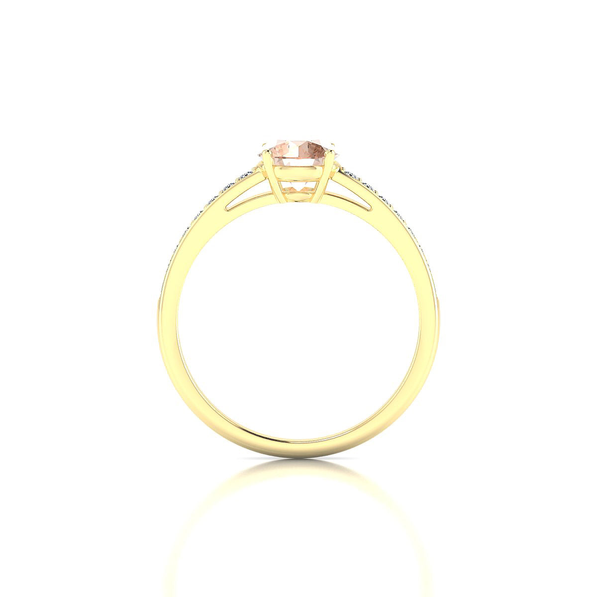 Promise | 18k Yellow Gold 6 mm Round Morganite Ring