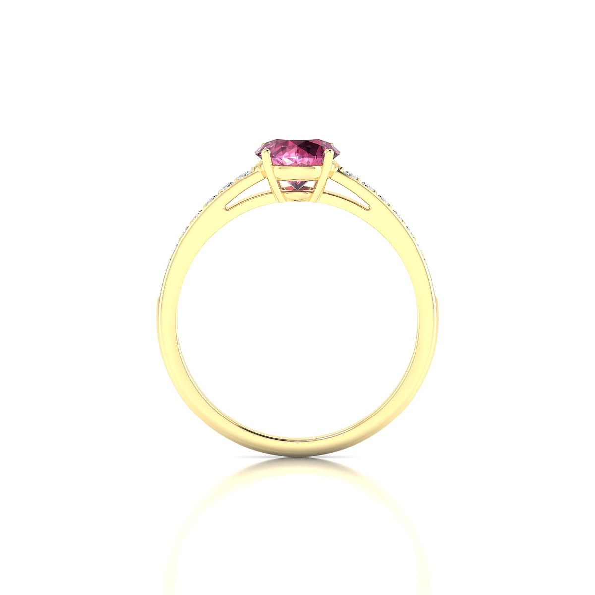Promise | 18k Yellow Gold 6 mm Round Rhodolite Ring