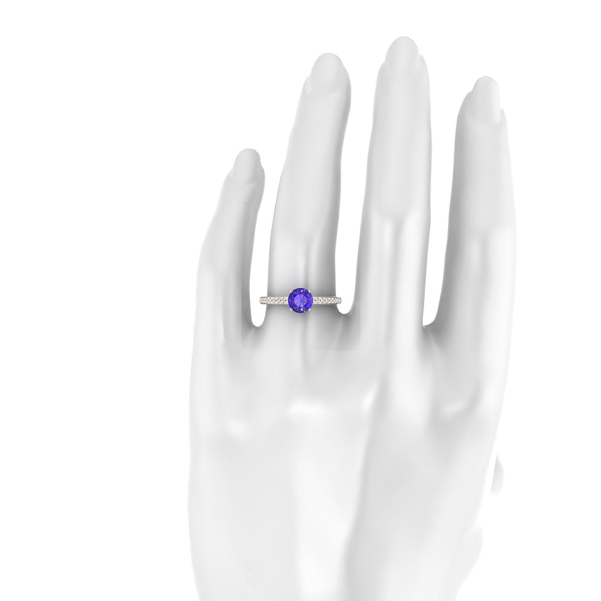 Promise | 18k Rose Gold 6 mm Round Tanzanite Ring