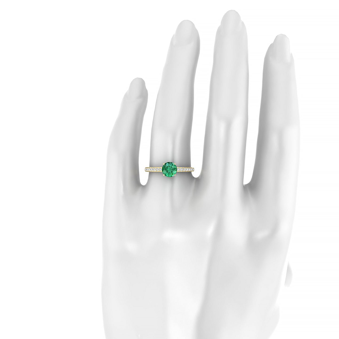 Promise | 18k Yellow Gold 6 mm Round Emerald Ring