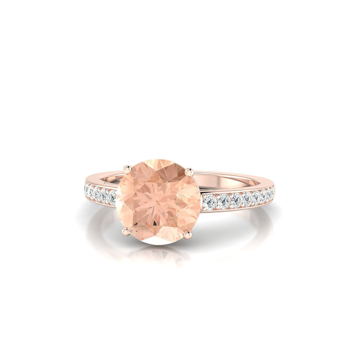 Promise | 18k Rose Gold 8 mm Round Morganite Ring