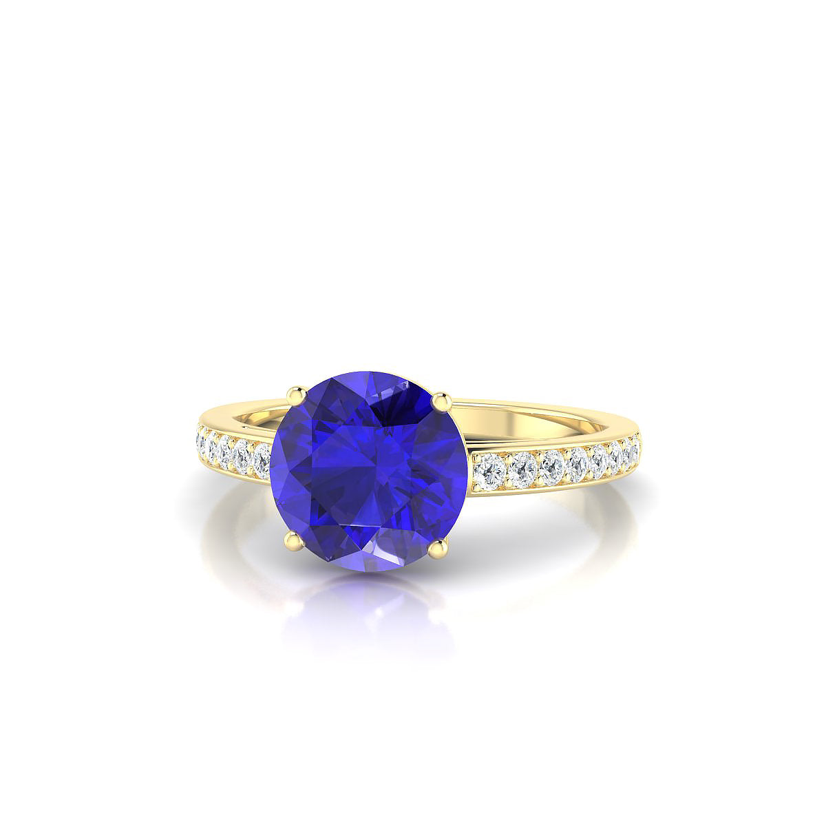 Promise | 18k Yellow Gold 8 mm Round Tanzanite Ring