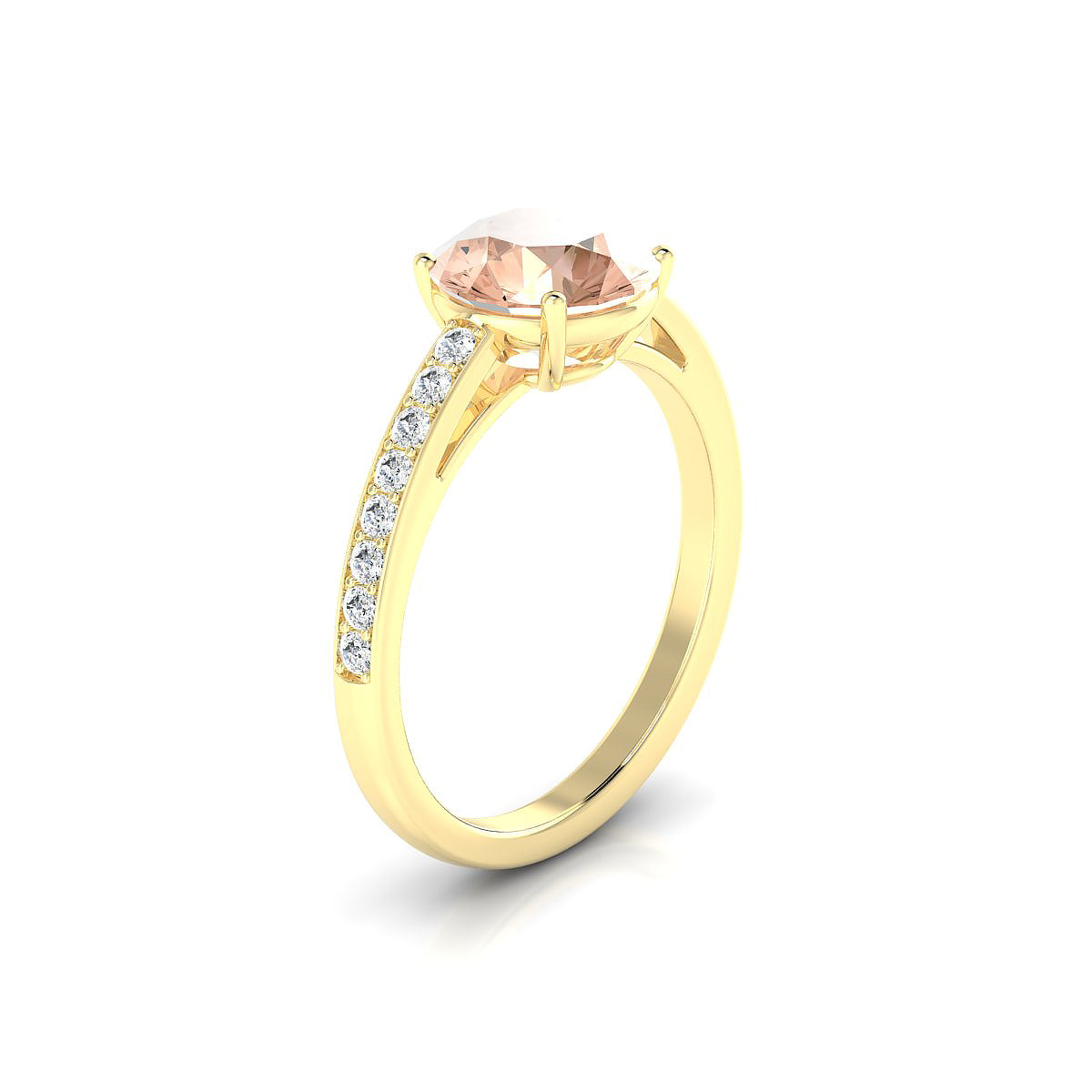 Promise | 18k Yellow Gold 8 mm Round Morganite Ring