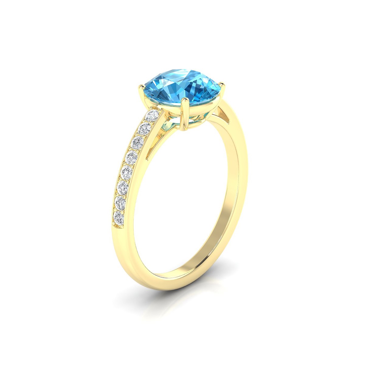 Promise | 18k Yellow Gold 8 mm Round Topaz Ring