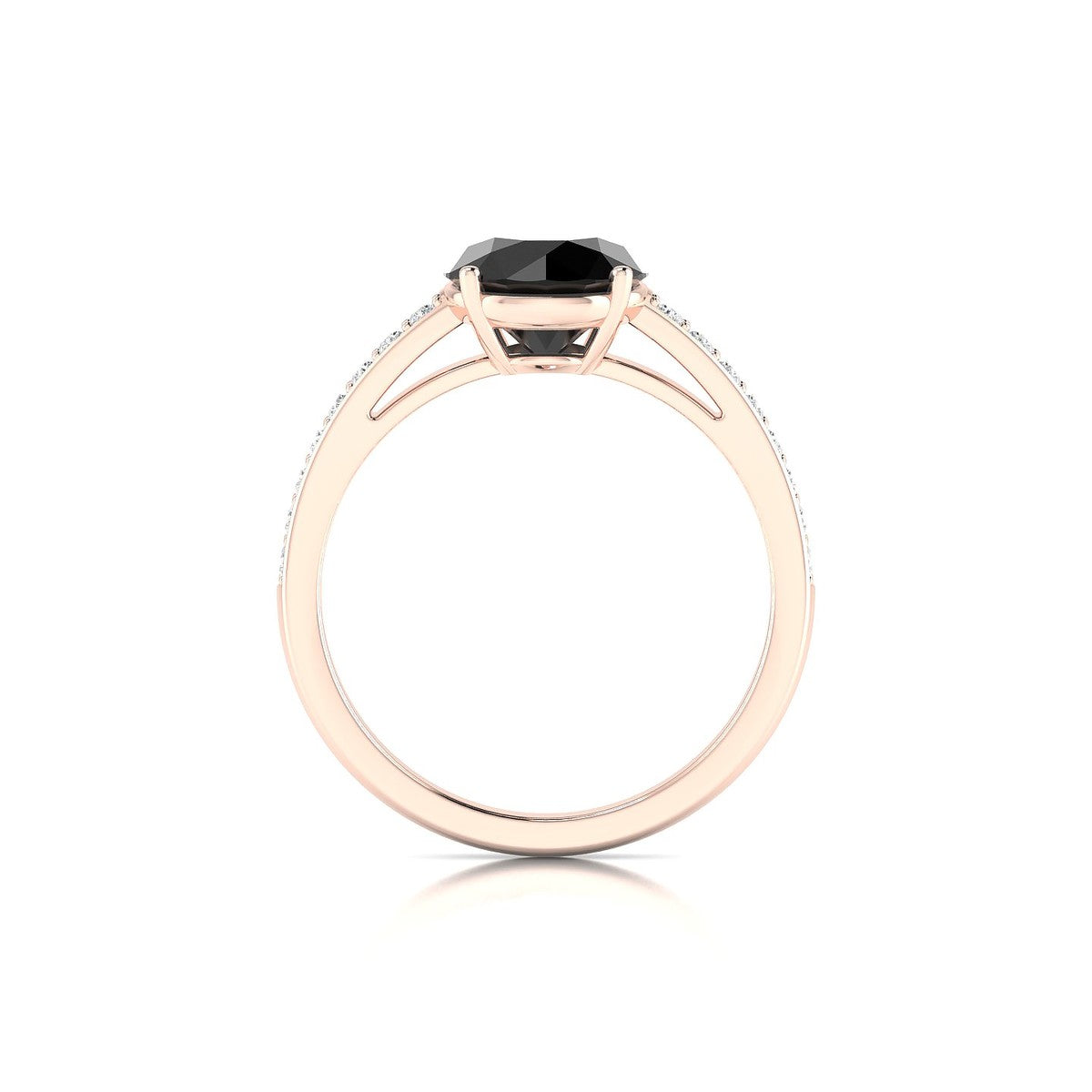 Promise | 18k Rose Gold 8 mm Round Black Diamond Ring