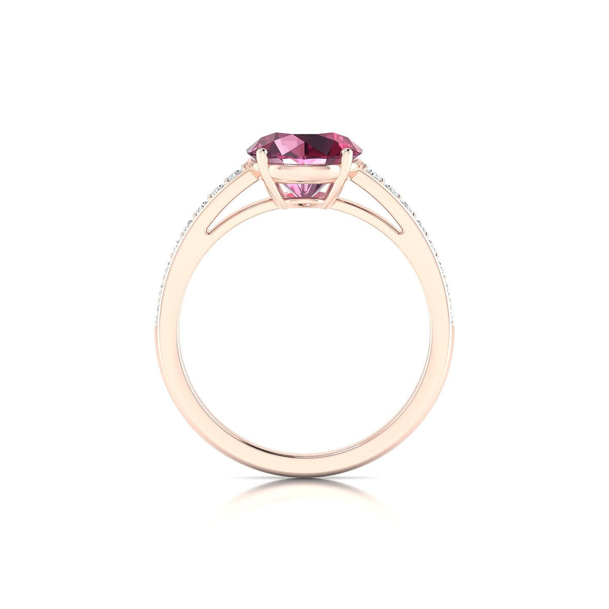 Promise | 18k Rose Gold 8 mm Round Rhodolite Ring