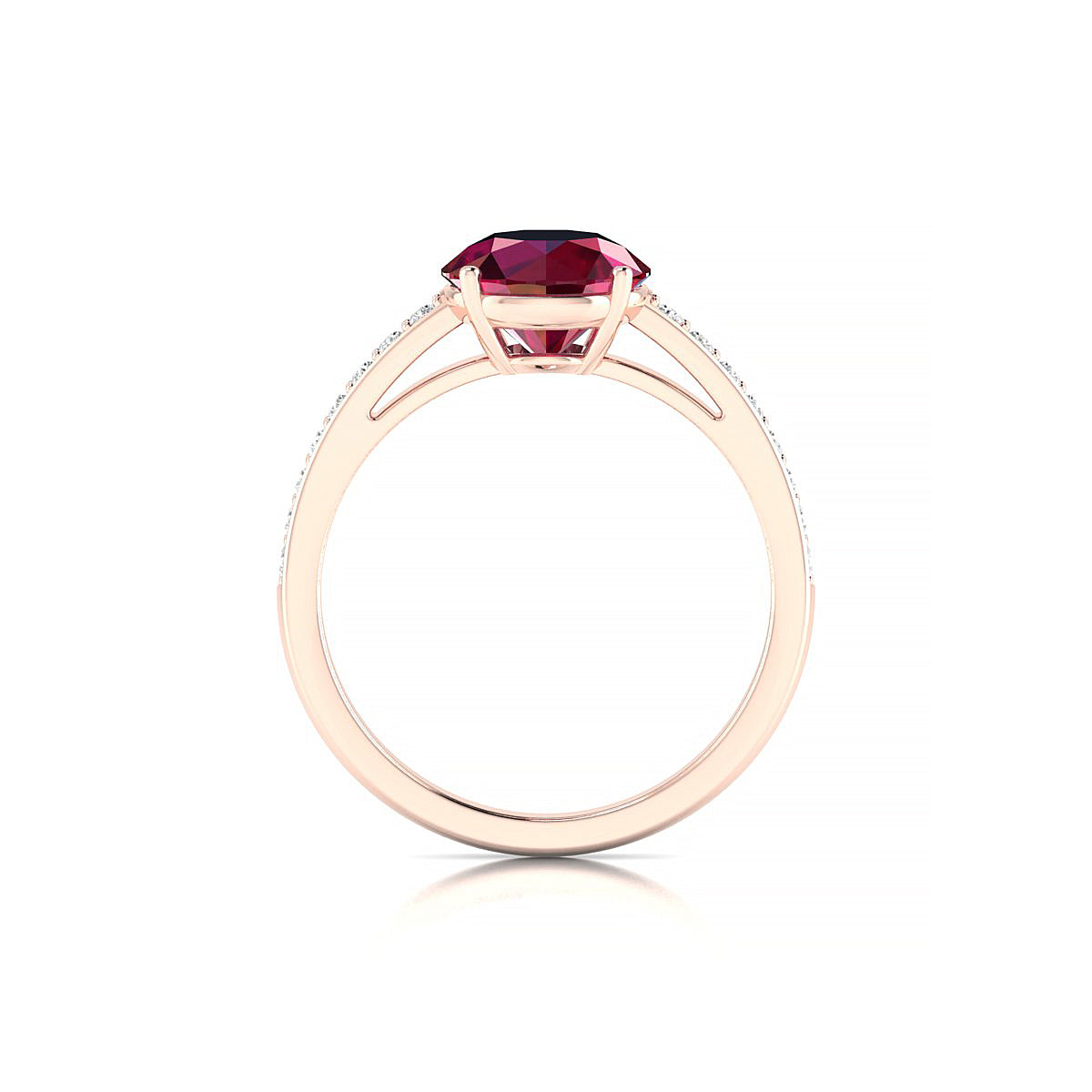 Promise | 18k Rose Gold 8 mm Round Ruby Ring