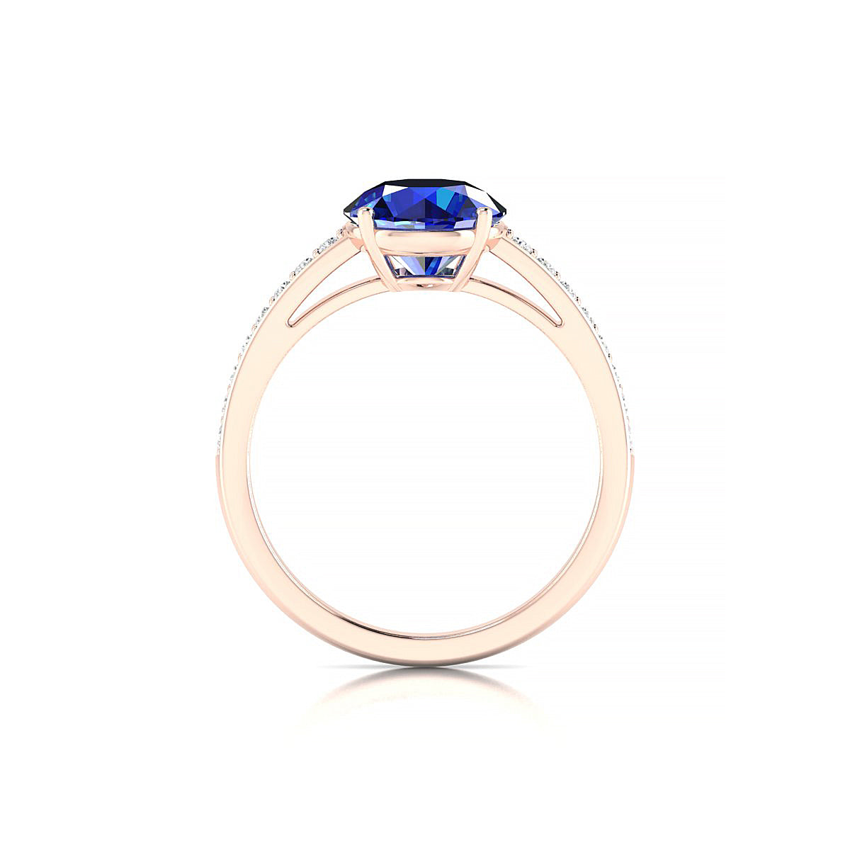 Promise | 18k Rose Gold 8 mm Round Sapphire Ring