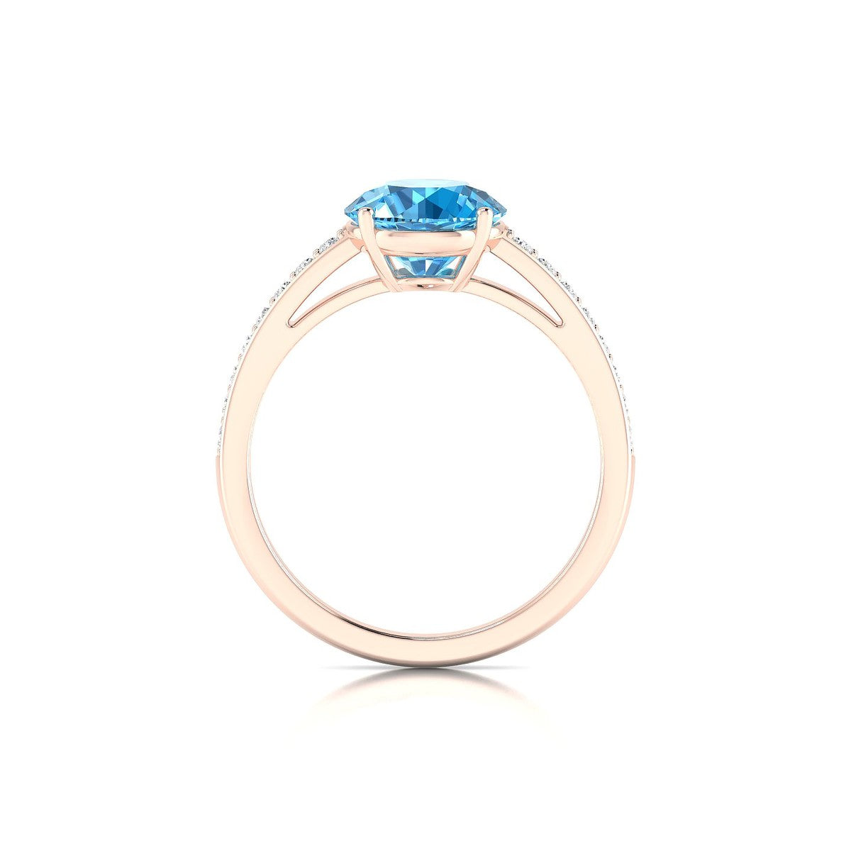 Promise | 18k Rose Gold 8 mm Round Topaz Ring