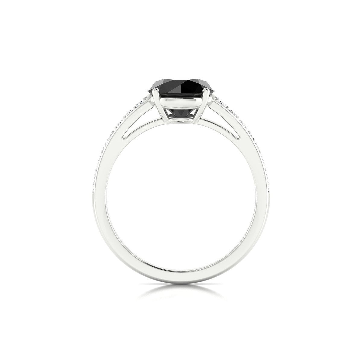 Promise | 18k White Gold 8 mm Round Black Diamond Ring