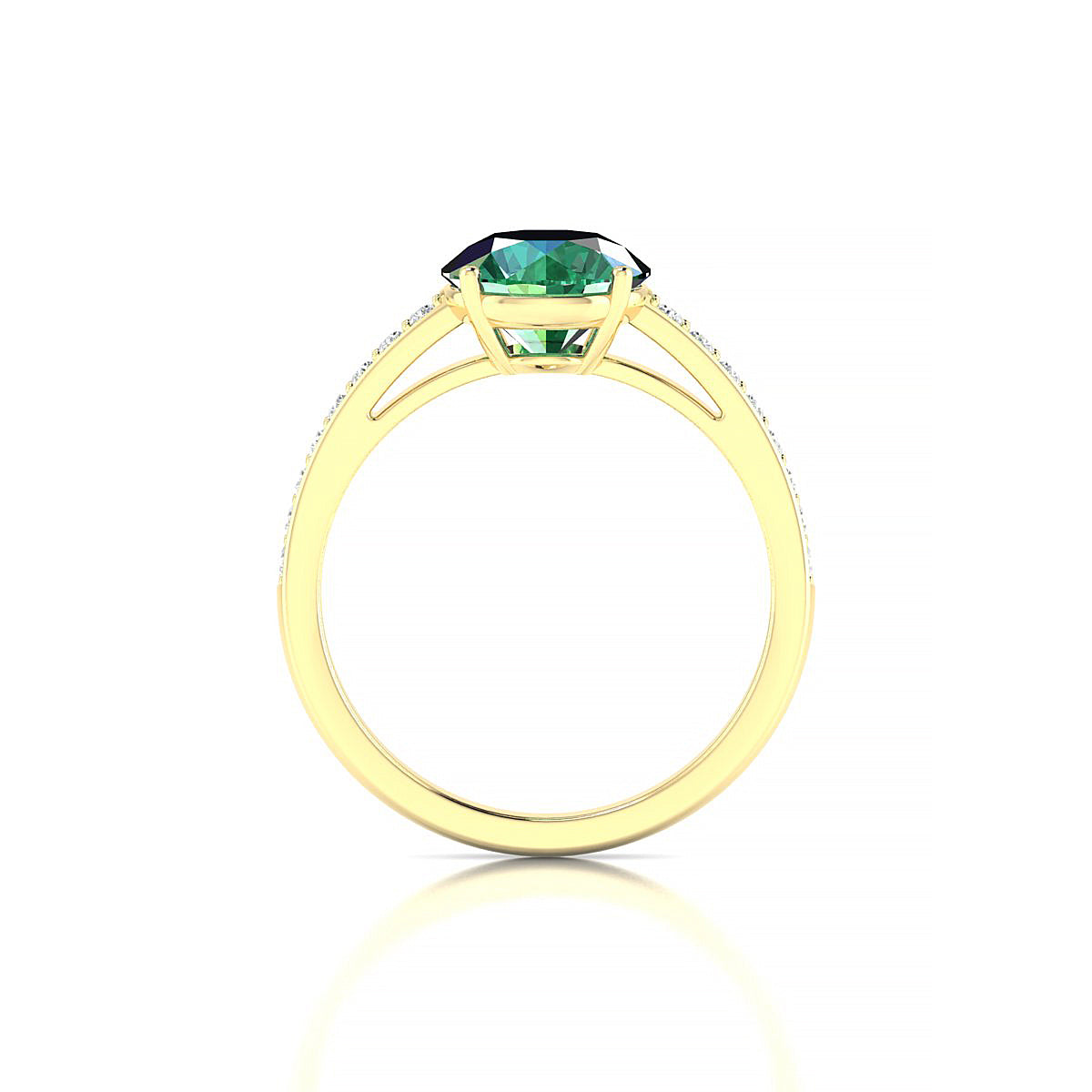 Promise | 18k Yellow Gold 8 mm Round Emerald Ring