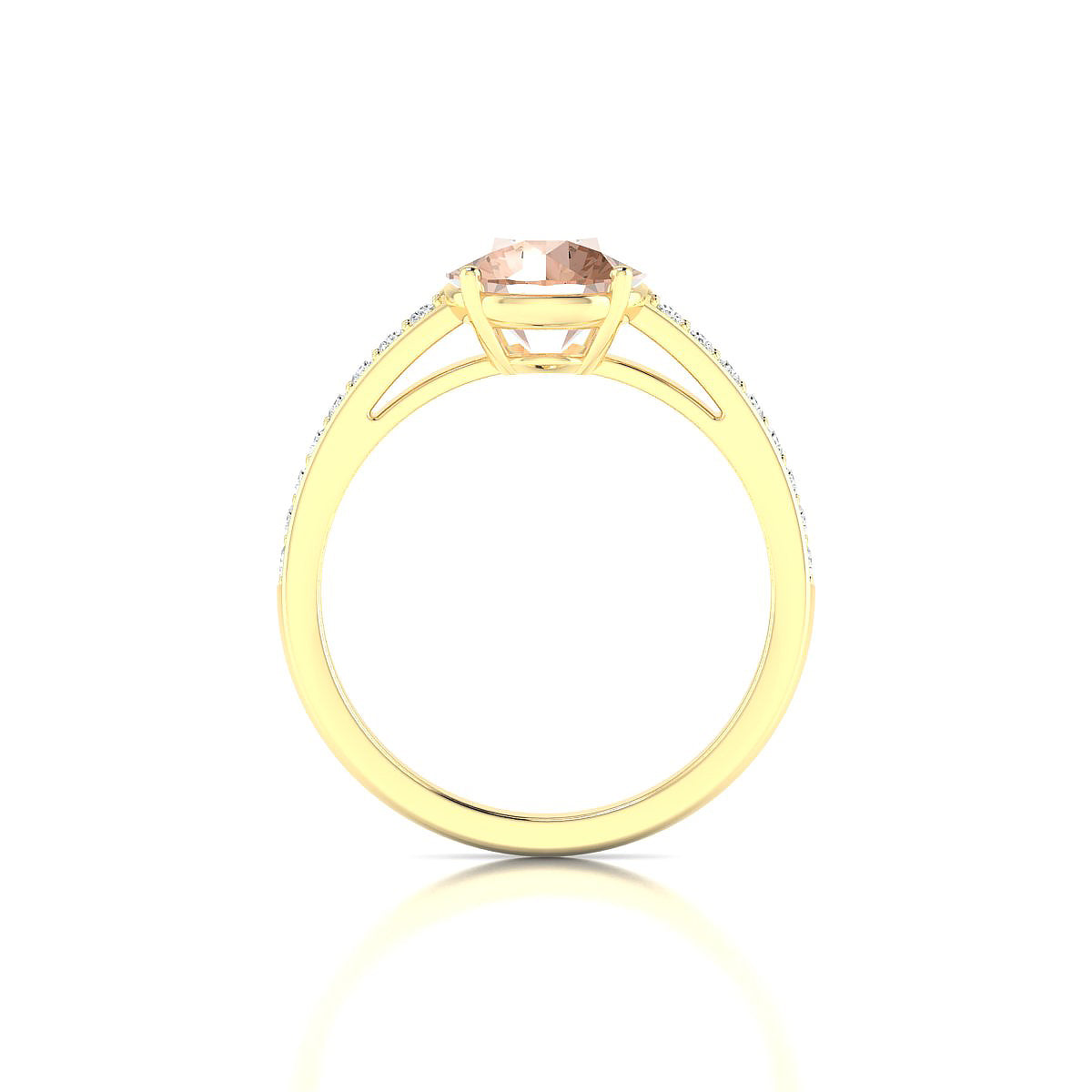 Promise | 18k Yellow Gold 8 mm Round Morganite Ring