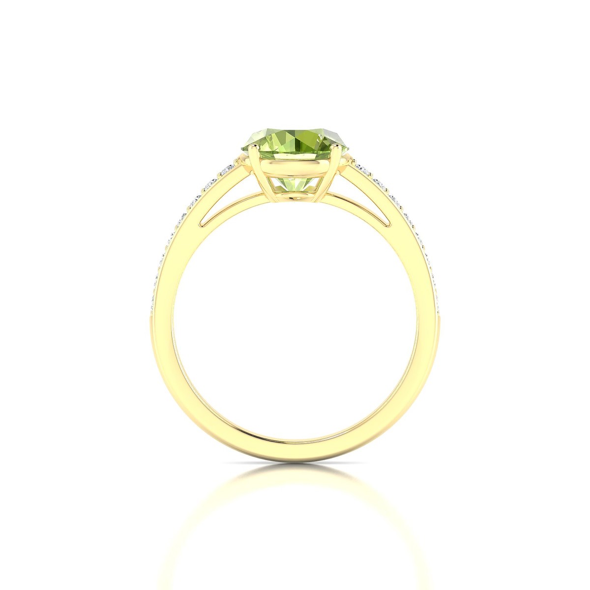 Promise | 18k Yellow Gold 8 mm Round Peridot Ring