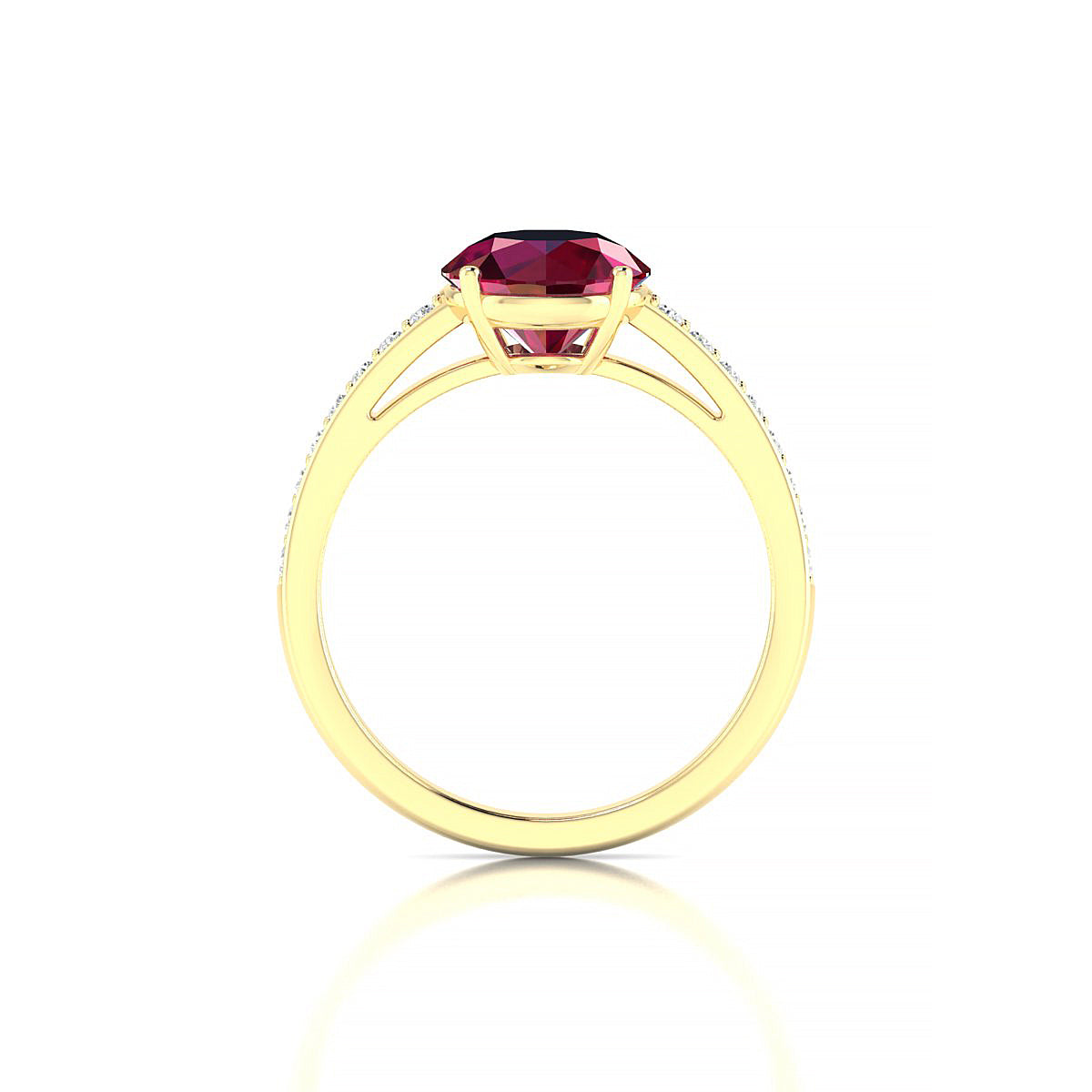 Promise | 18k Yellow Gold 8 mm Round Ruby Ring