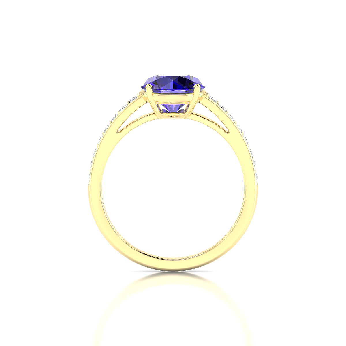 Promise | 18k Yellow Gold 8 mm Round Tanzanite Ring