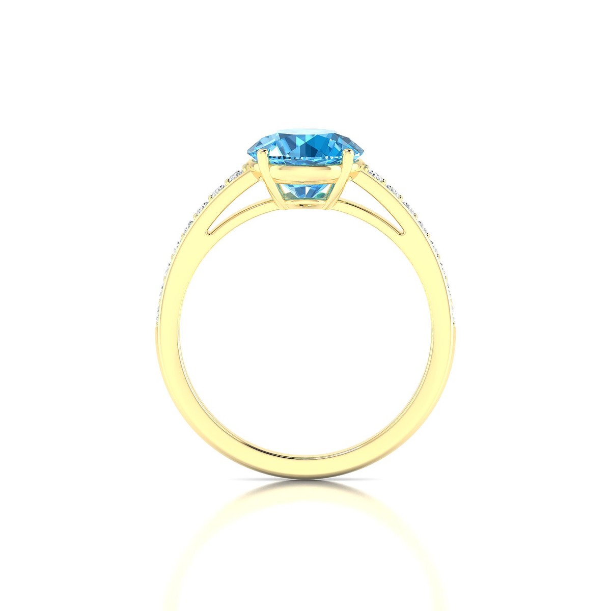 Promise | 18k Yellow Gold 8 mm Round Topaz Ring