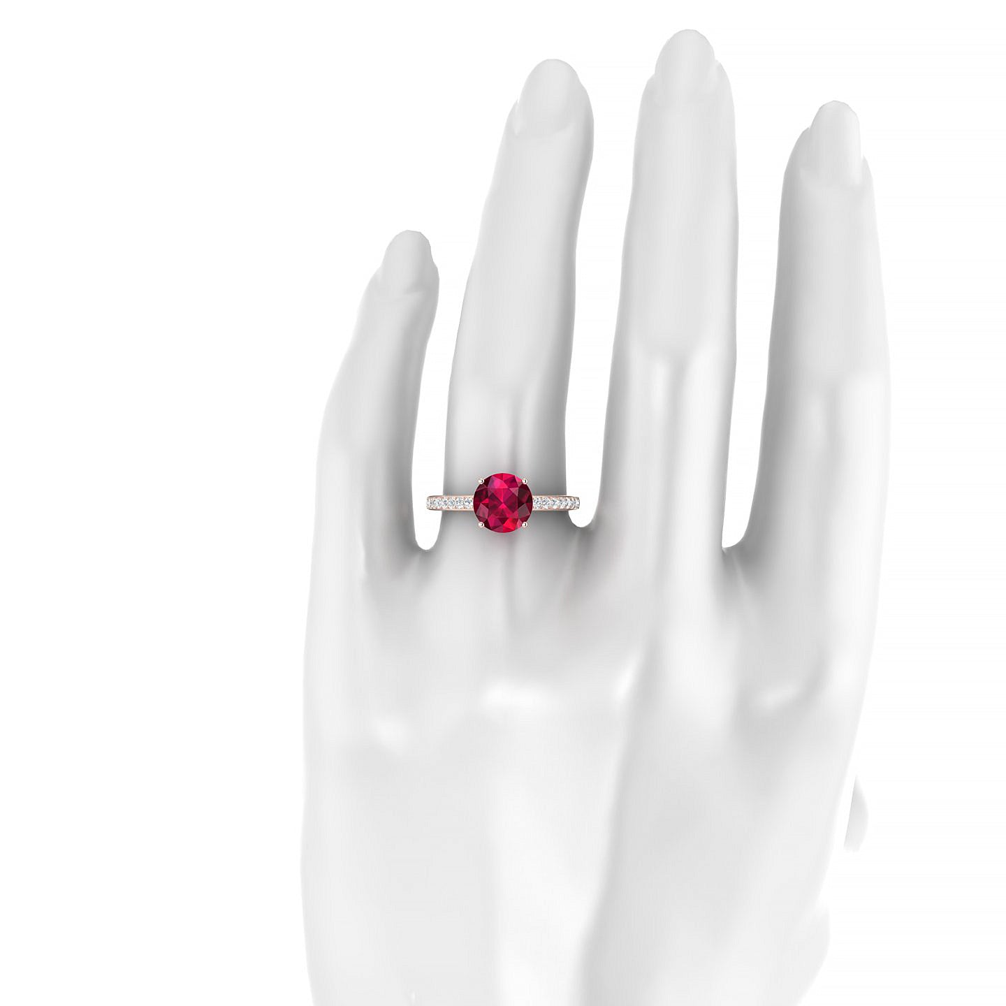 Promise | 18k Rose Gold 8 mm Round Ruby Ring