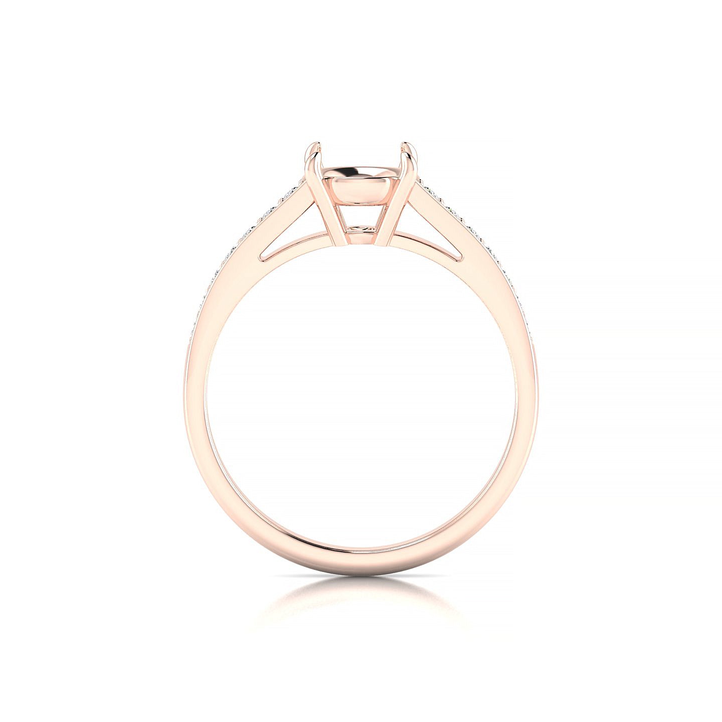Promise Round 2-2.99 ct | 18k Rose Gold Side Stones Ring