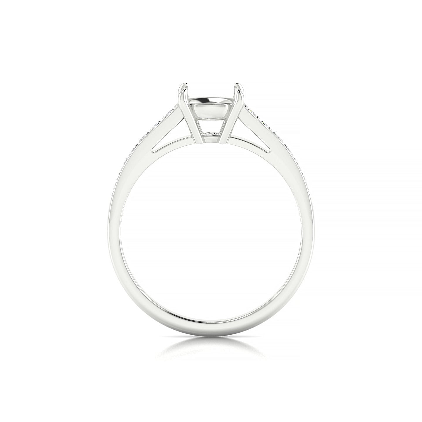 Promise Round 2-2.99 ct | 18k White Gold Side Stones Ring