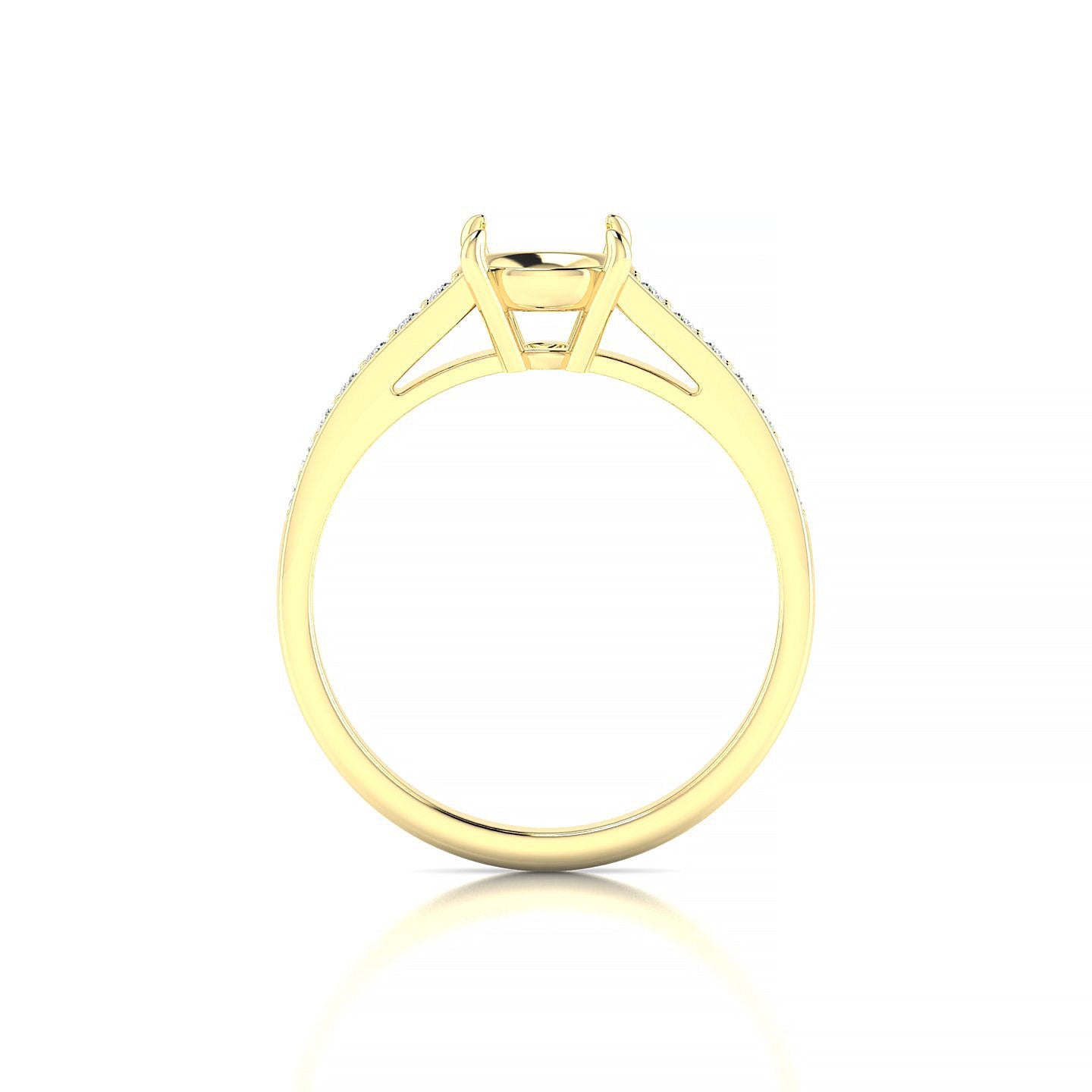 Promise Round 2-2.99 ct | 18k Yellow Gold Side Stones Ring