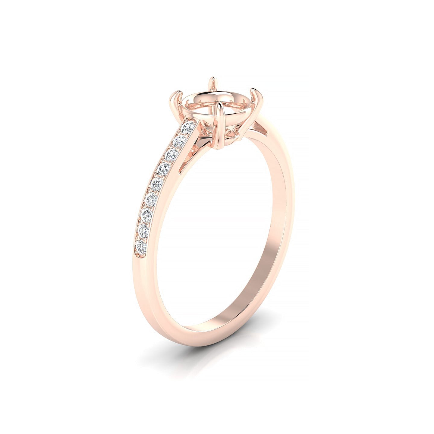 Promise Round 1-1.99 ct | 18k Rose Gold Side Stones Ring