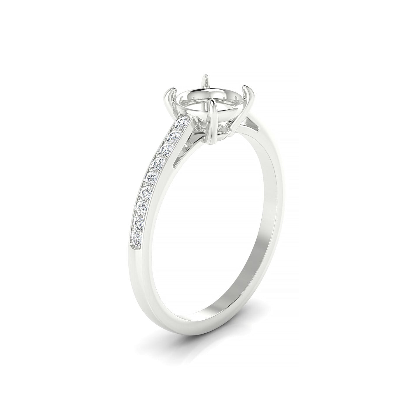 Promise Round 1-1.99 ct | 18k White Gold Side Stones Ring