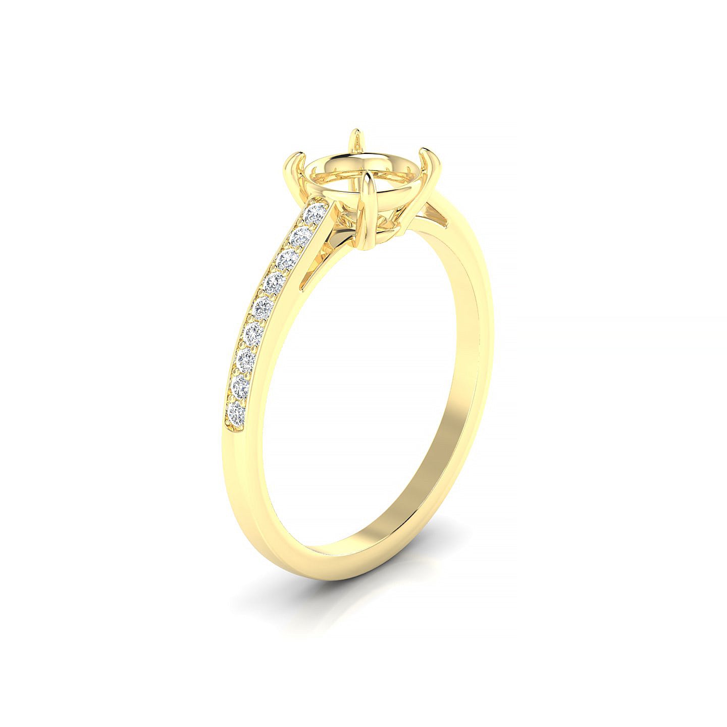 Promise Round 1-1.99 ct | 18k Yellow Gold Side Stones Ring