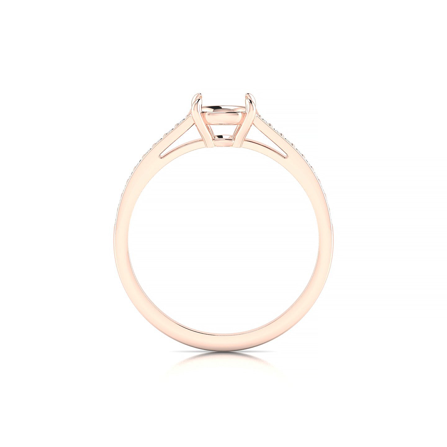 Promise Round 1-1.99 ct | 18k Rose Gold Side Stones Ring