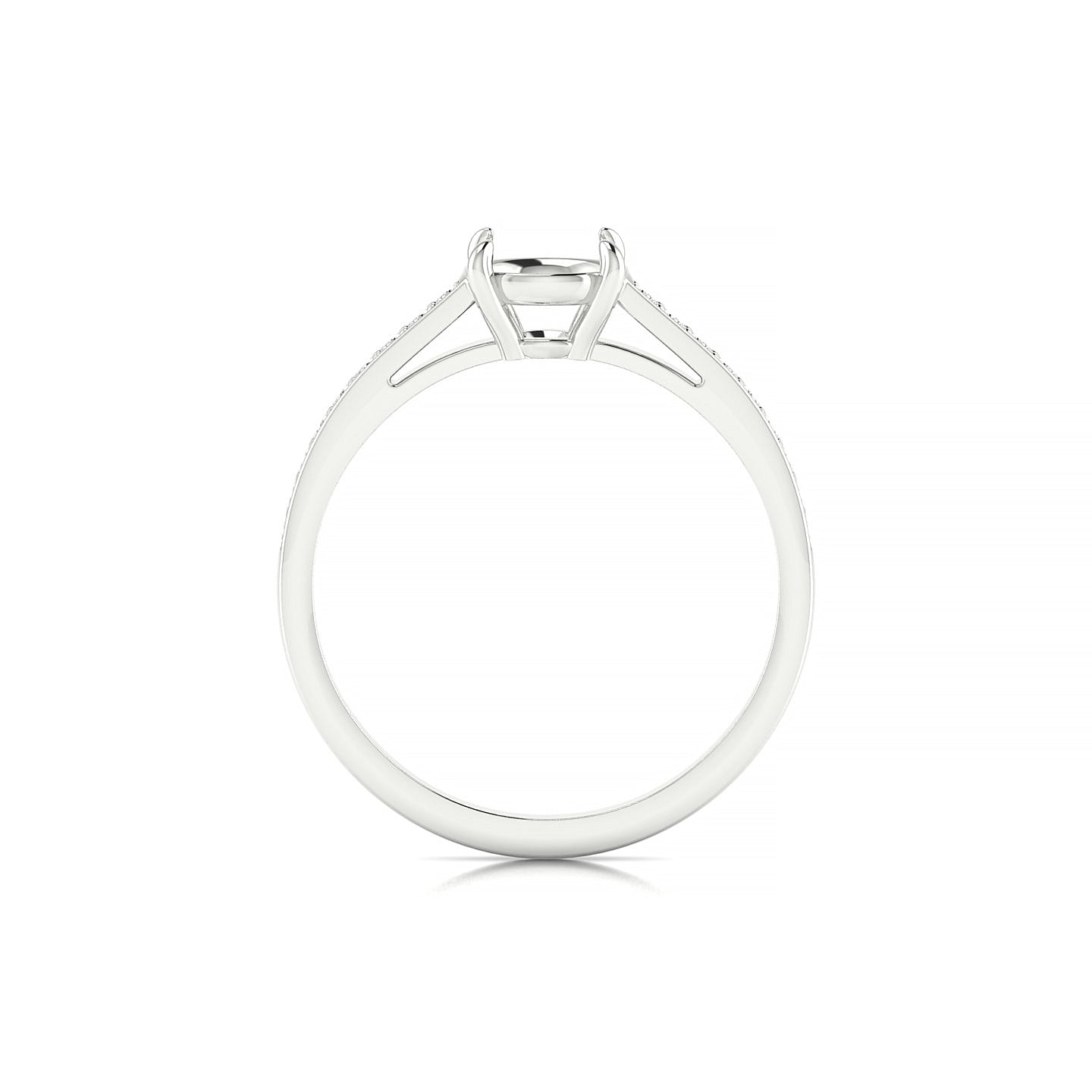 Promise Round 1-1.99 ct | 18k White Gold Side Stones Ring