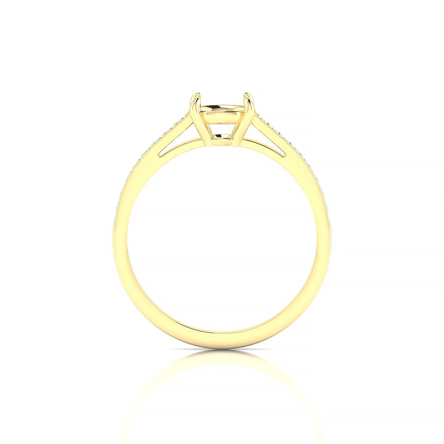 Promise Round 1-1.99 ct | 18k Yellow Gold Side Stones Ring