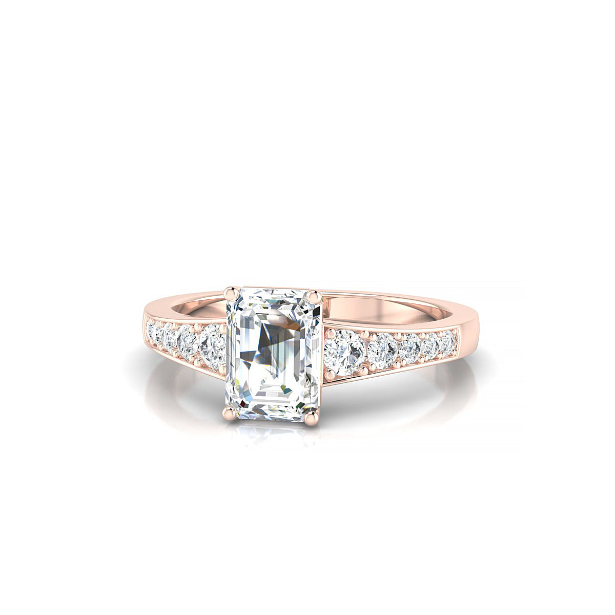 Prosperity | 18k Rose Gold 7 x 5 mm Emerald Diamond Ring
