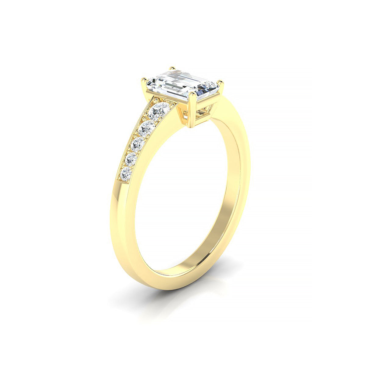 Prosperity | 18k Yellow Gold 7 x 5 mm Emerald Diamond Ring