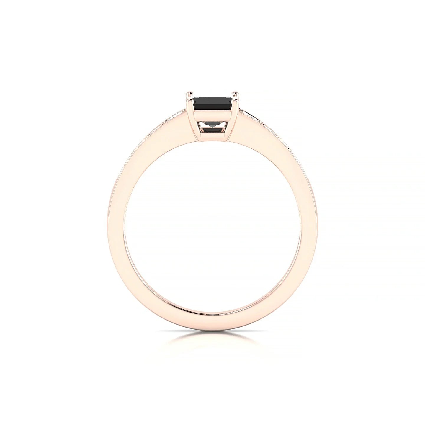 Prosperity | 18k Rose Gold 7 x 5 mm Emerald Black Diamond Ring