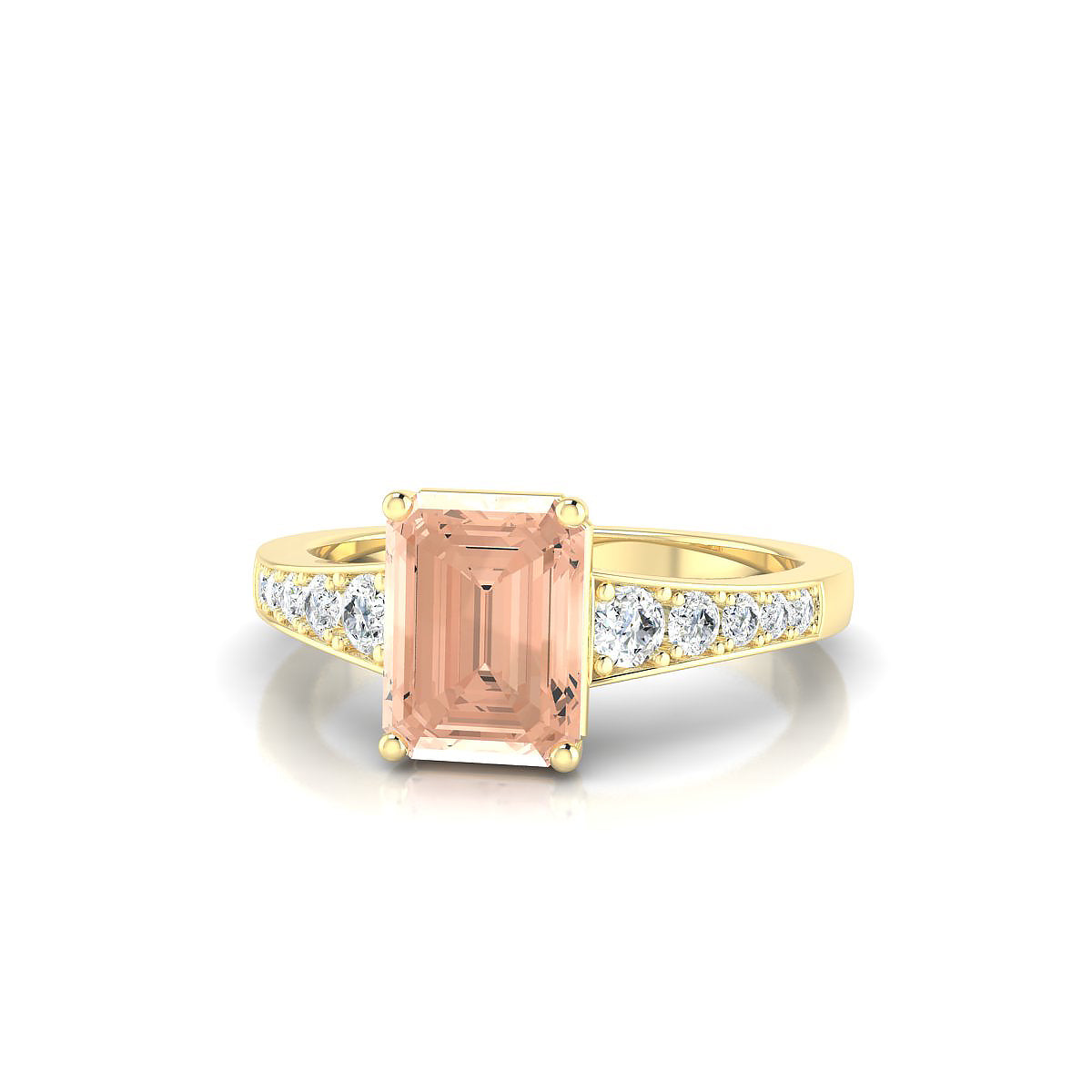 Prosperity | 18k Yellow Gold 8 x 6 mm Emerald Morganite Ring