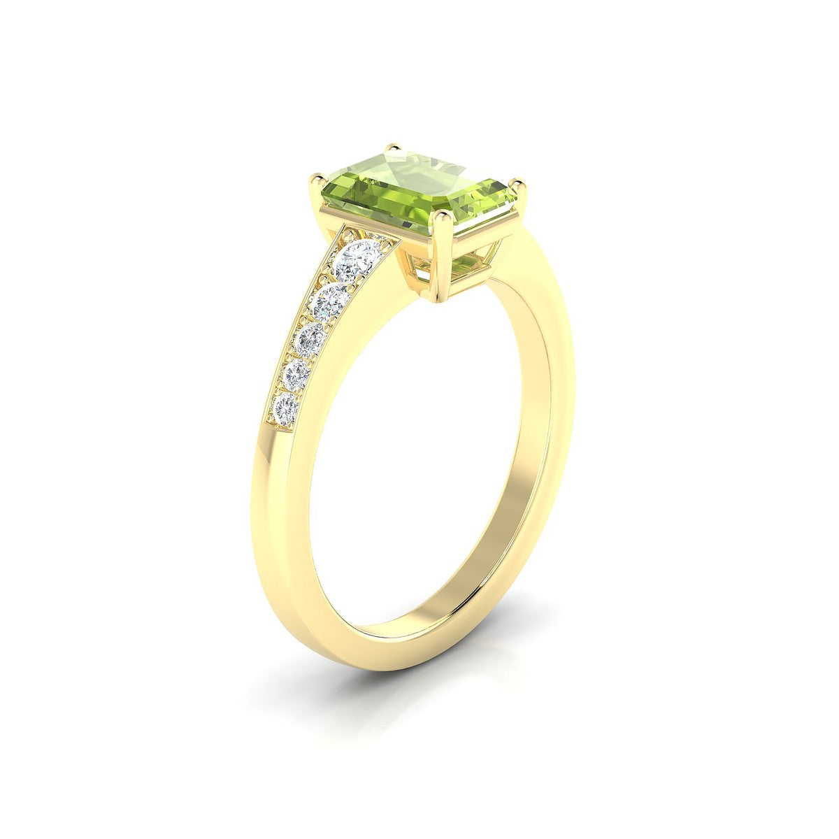 Prosperity | 18k Yellow Gold 8 x 6 mm Emerald Peridot Ring