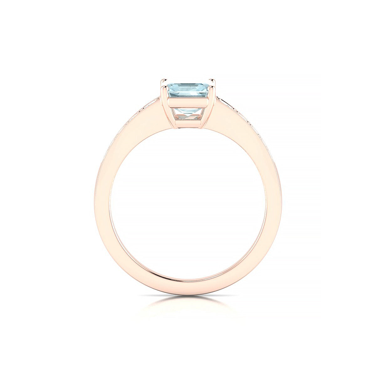 Prosperity | 18k Rose Gold 8 x 6 mm Emerald Aquamarine Ring