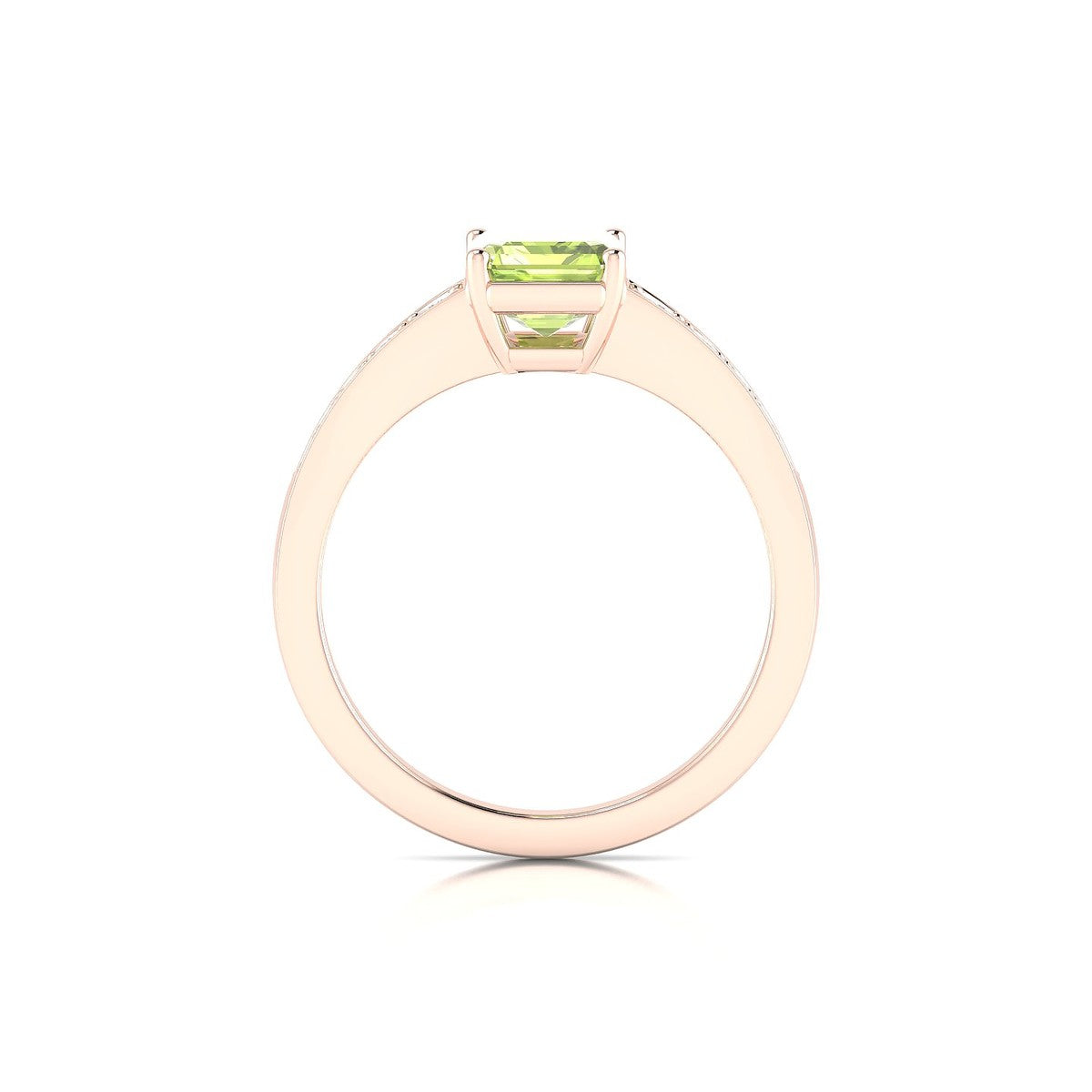 Prosperity | 18k Rose Gold 8 x 6 mm Emerald Peridot Ring