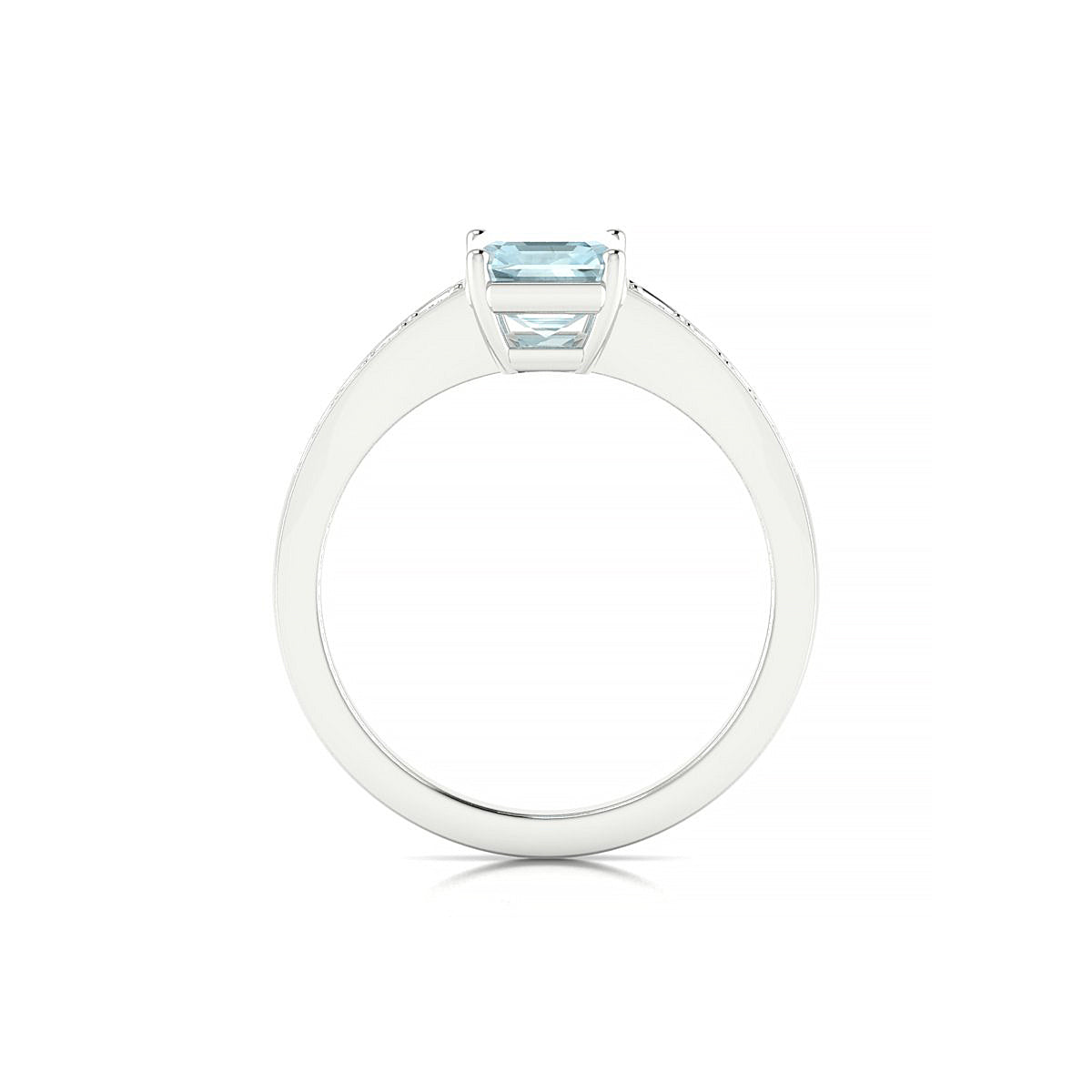 Prosperity | 18k White Gold 8 x 6 mm Emerald Aquamarine Ring