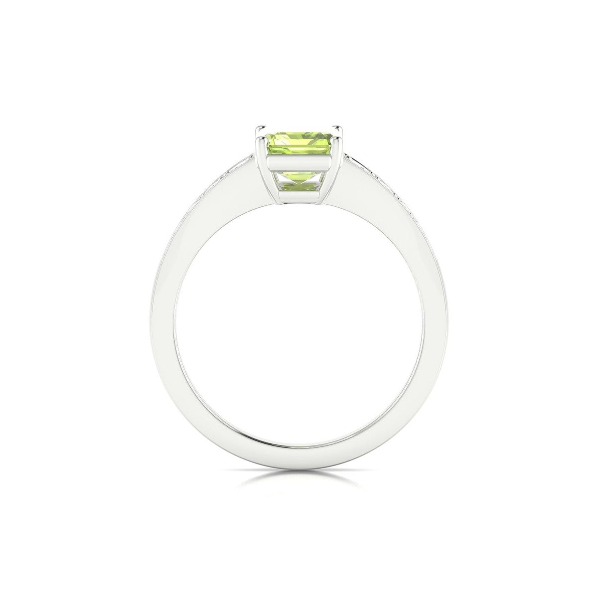 Prosperity | 18k White Gold 8 x 6 mm Emerald Peridot Ring
