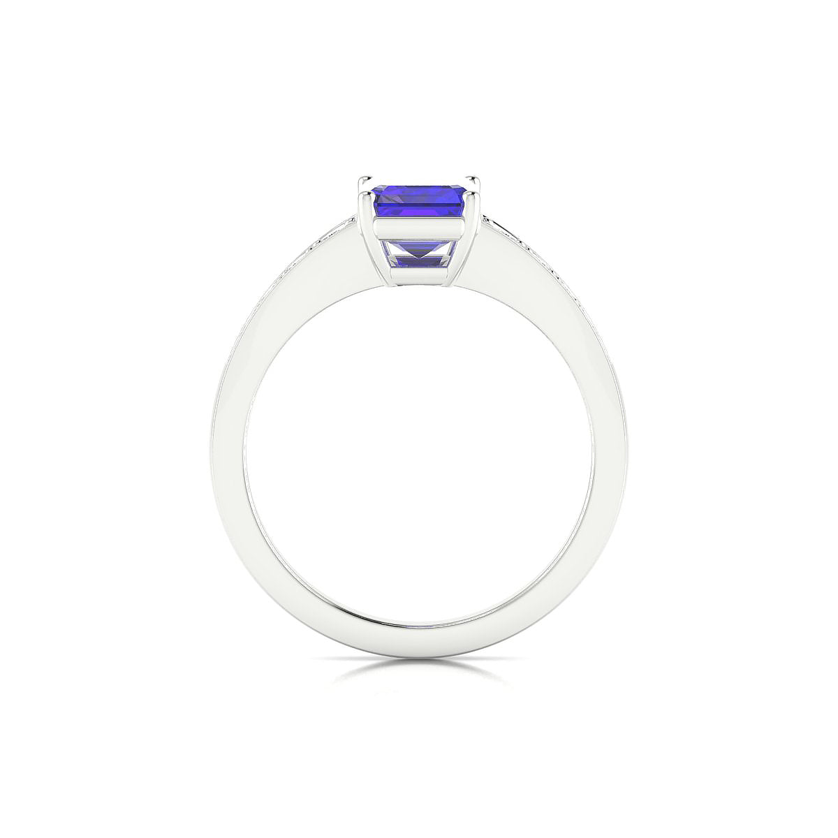 Prosperity | 18k White Gold 8 x 6 mm Emerald Tanzanite Ring