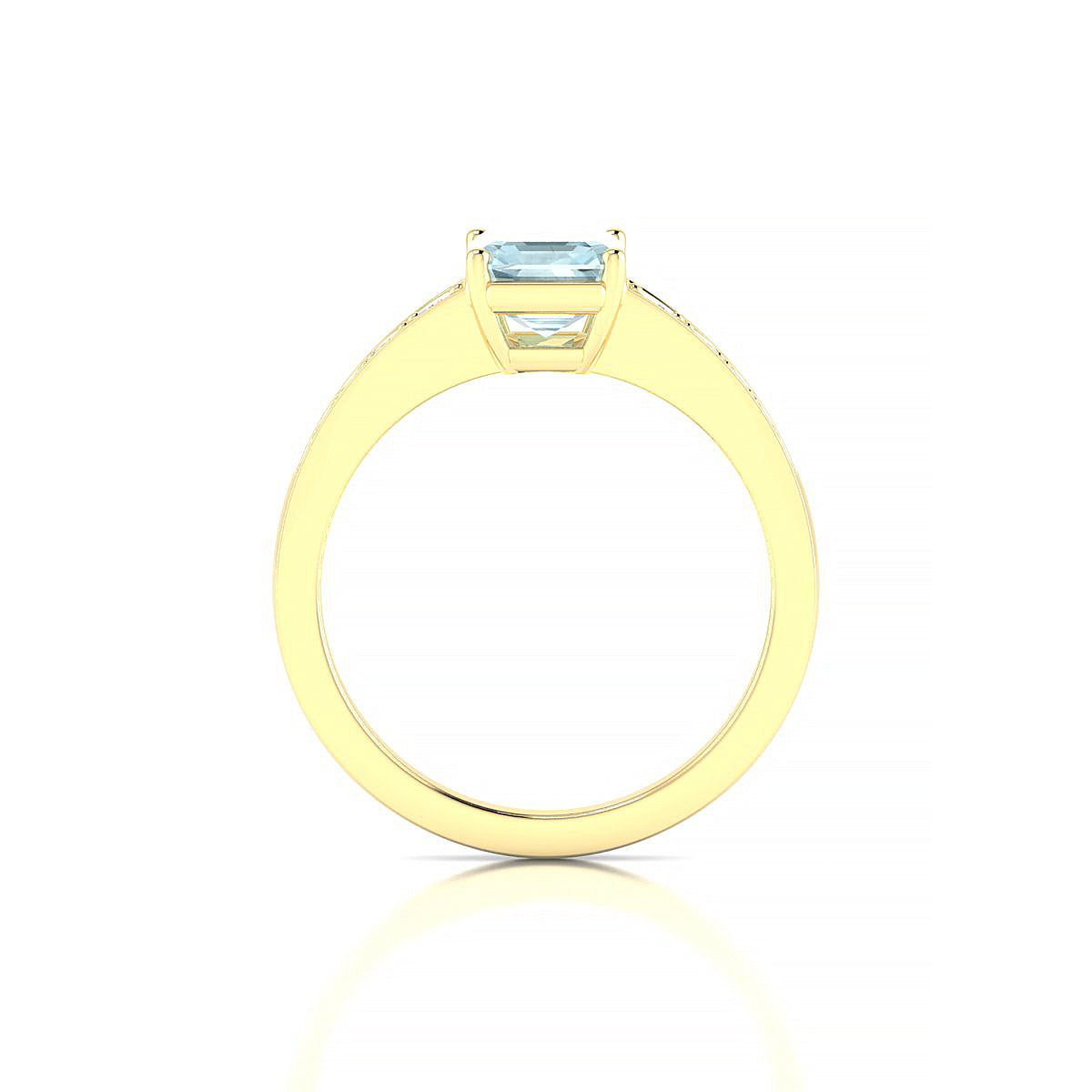 Prosperity | 18k Yellow Gold 8 x 6 mm Emerald Aquamarine Ring