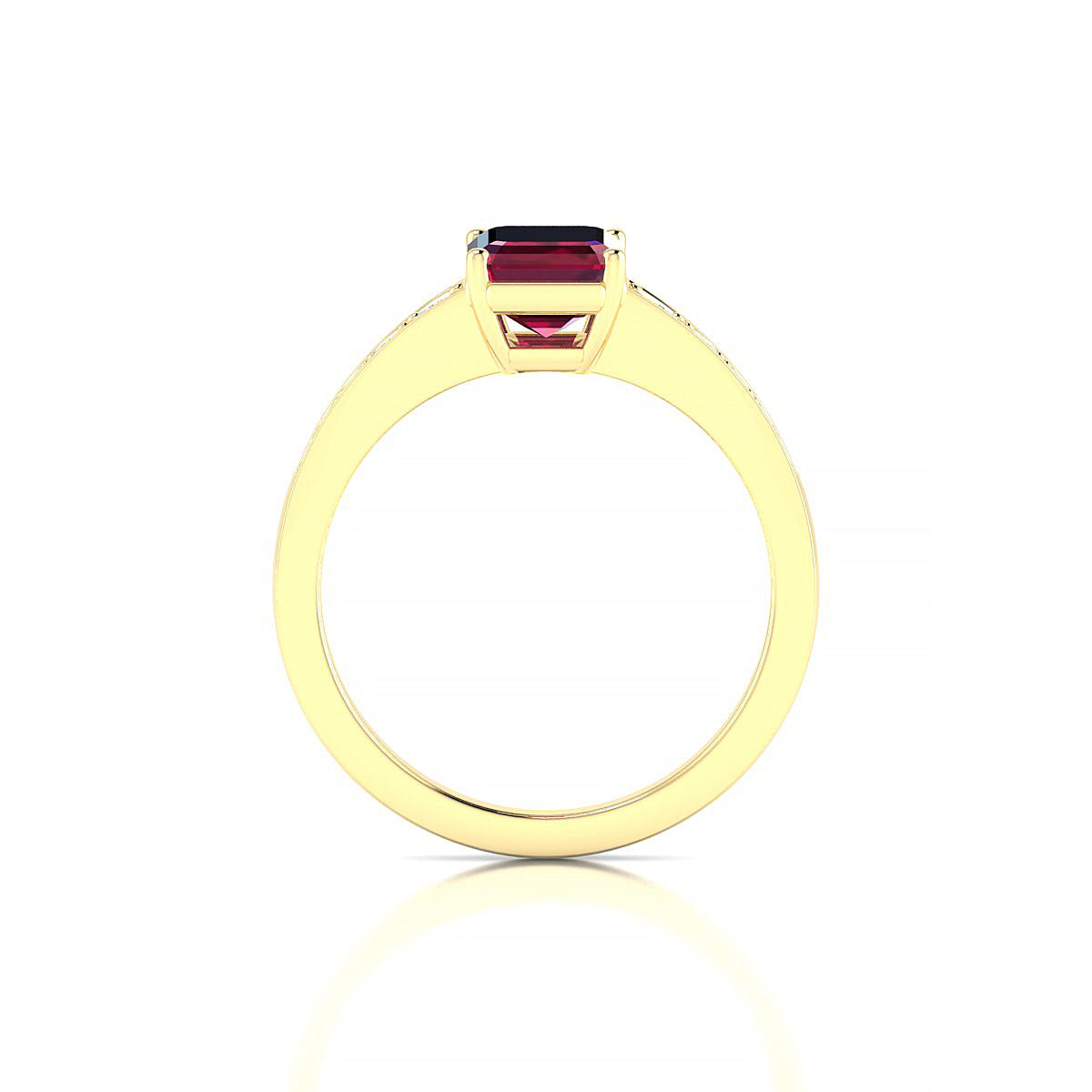 Prosperity | 18k Yellow Gold 8 x 6 mm Emerald Ruby Ring