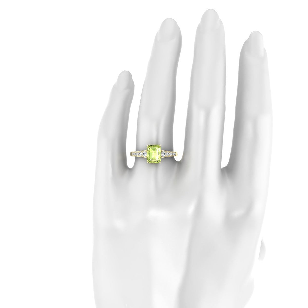 Prosperity | 18k Yellow Gold 8 x 6 mm Emerald Peridot Ring