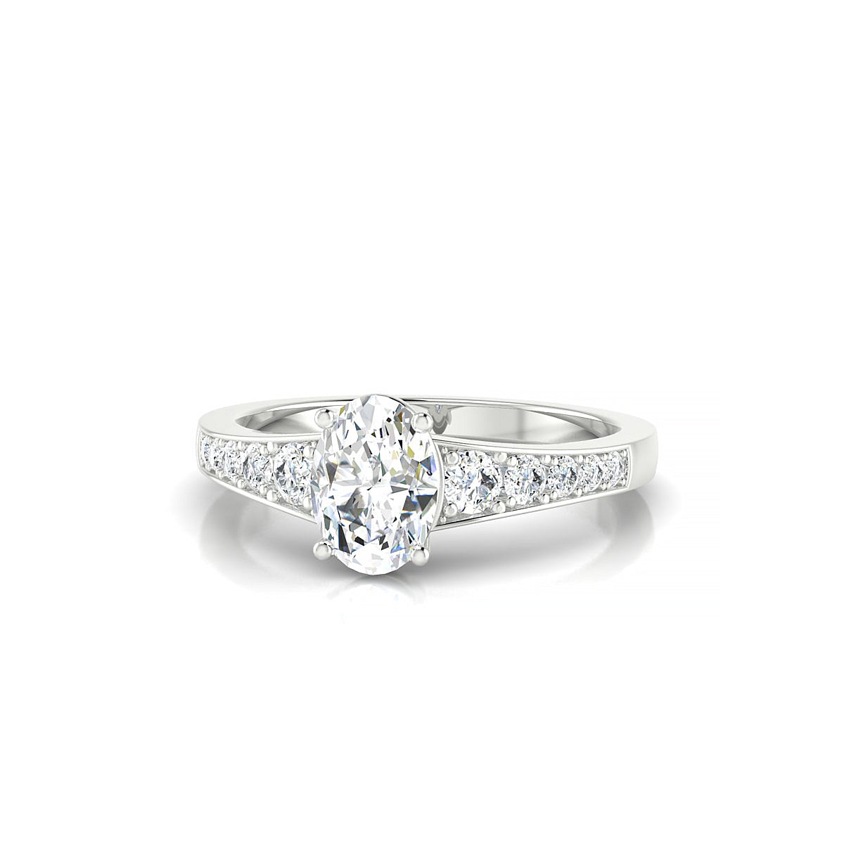 Prosperity | 18k White Gold 7 x 5 mm Oval Diamond Ring