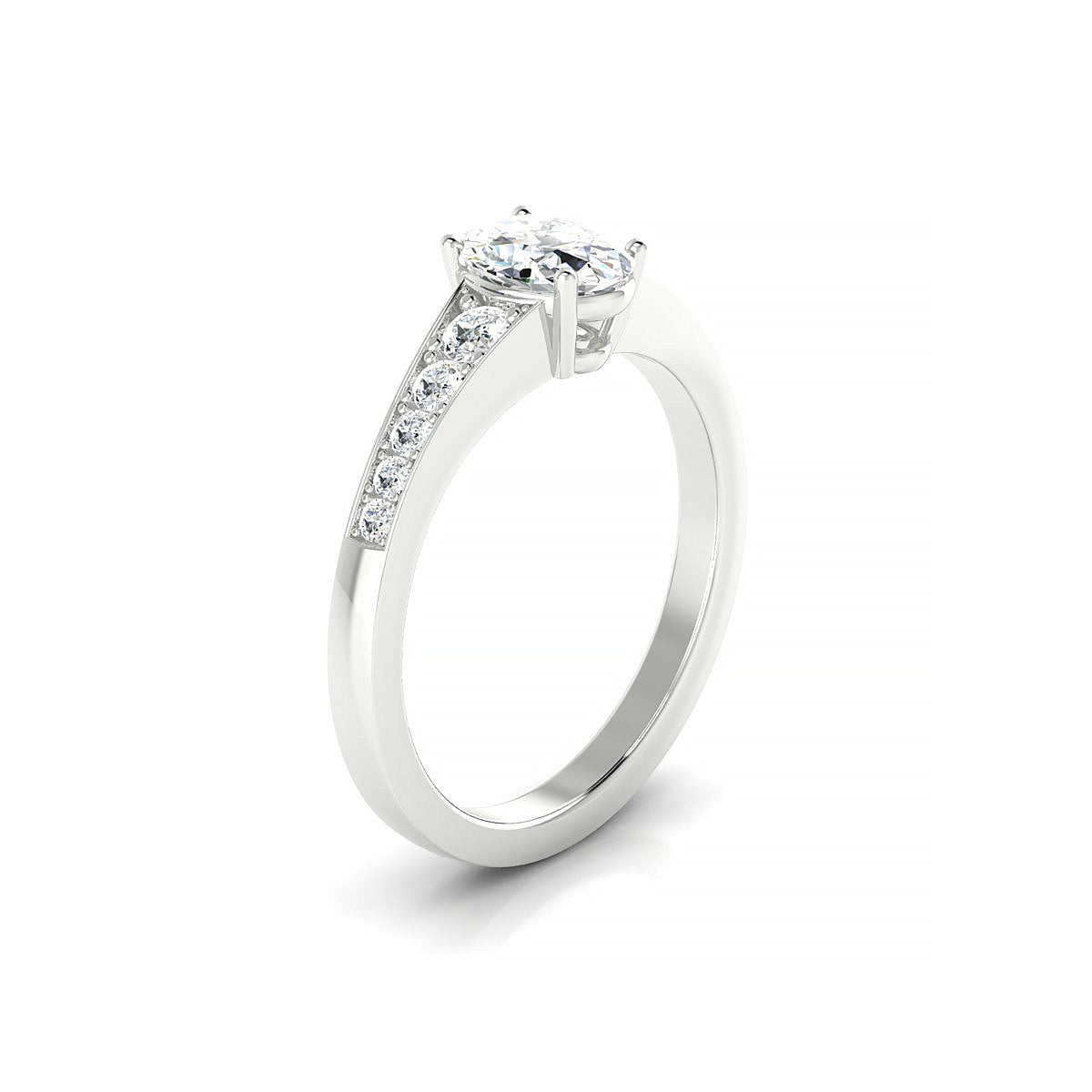 Prosperity | 18k White Gold 7 x 5 mm Oval Diamond Ring