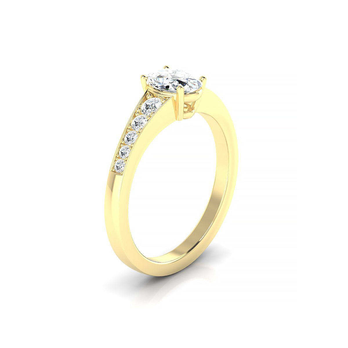 Prosperity | 18k Yellow Gold 7 x 5 mm Oval Diamond Ring