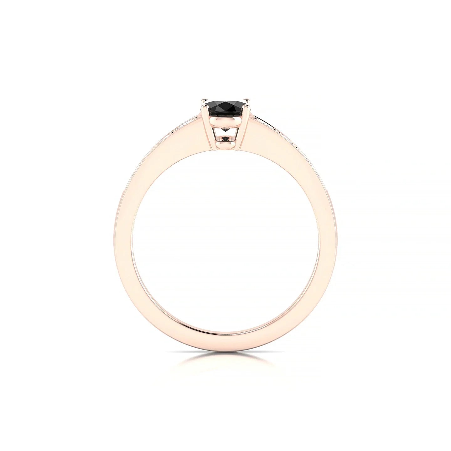 Prosperity | 18k Rose Gold 7 x 5 mm Oval Black Diamond Ring