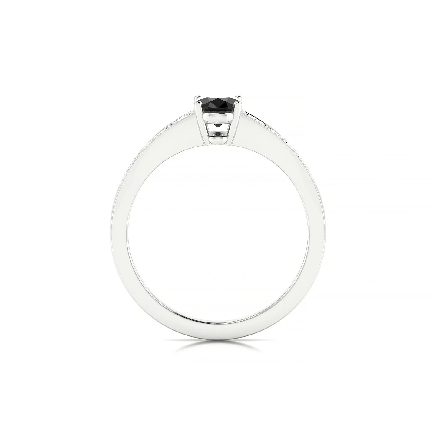 Prosperity | 18k White Gold 7 x 5 mm Oval Black Diamond Ring