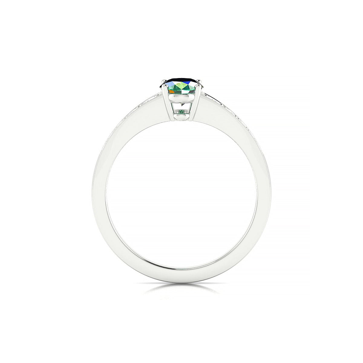 Prosperity | 18k White Gold 7 x 5 mm Oval Emerald Ring