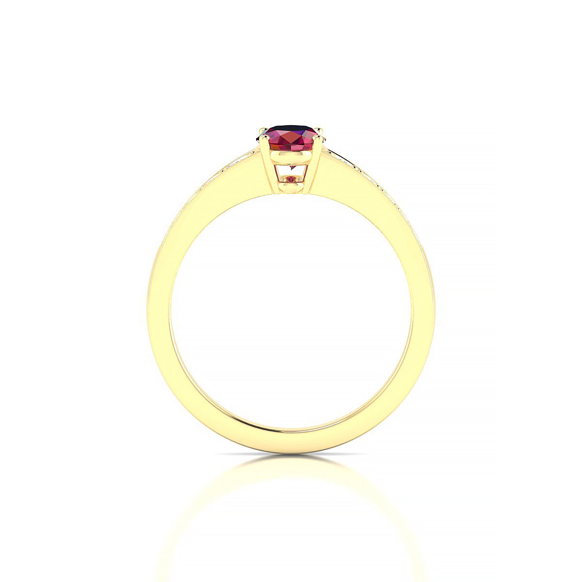 Prosperity | 18k Yellow Gold 7 x 5 mm Oval Ruby Ring